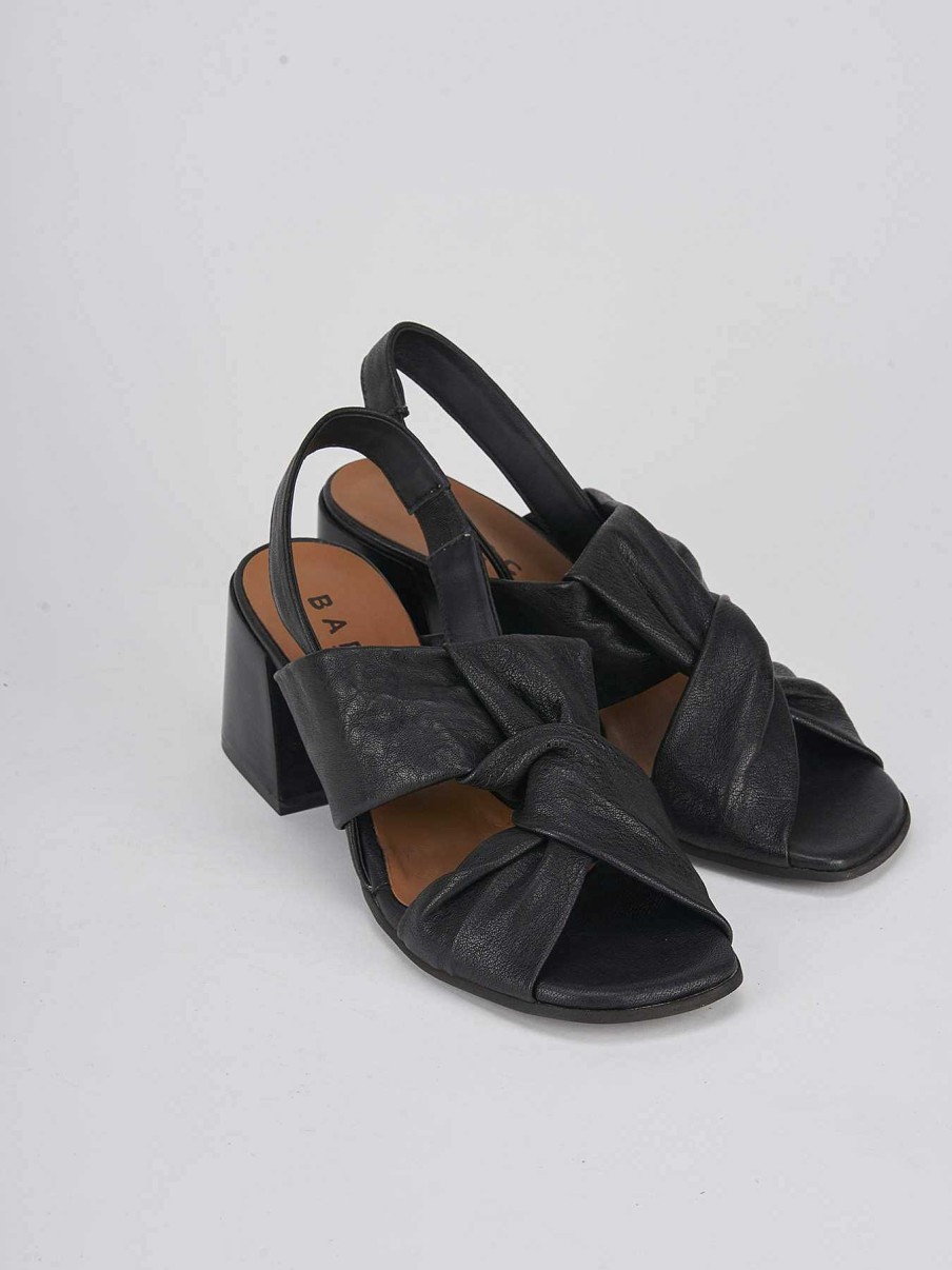 Donna Barca | Sandali Tacco Alto Tacco 5 Cm In Pelle Nera