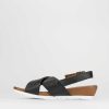 Donna Barca | Zeppa Tacco 3 Cm In Pelle Nera