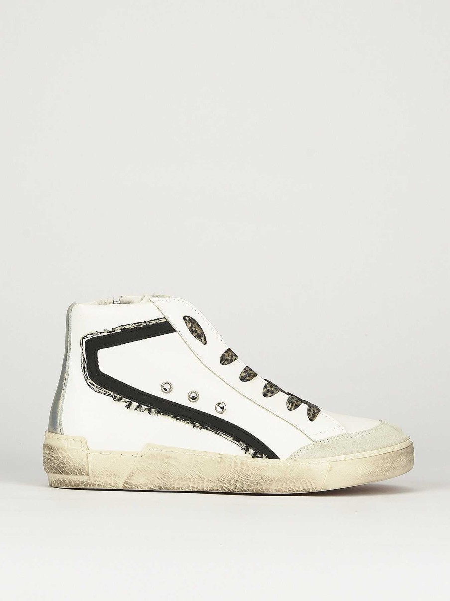 Donna Barca | Sneakers Tacco 1 Cm In Pelle Bianca