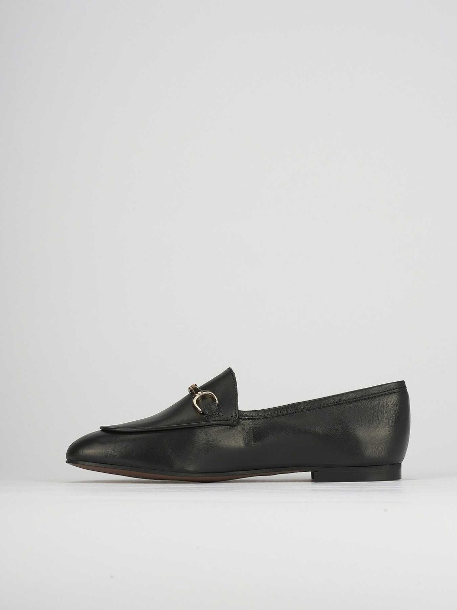 Donna Barca | Mocassini Tacco 1 Cm In Pelle Nera