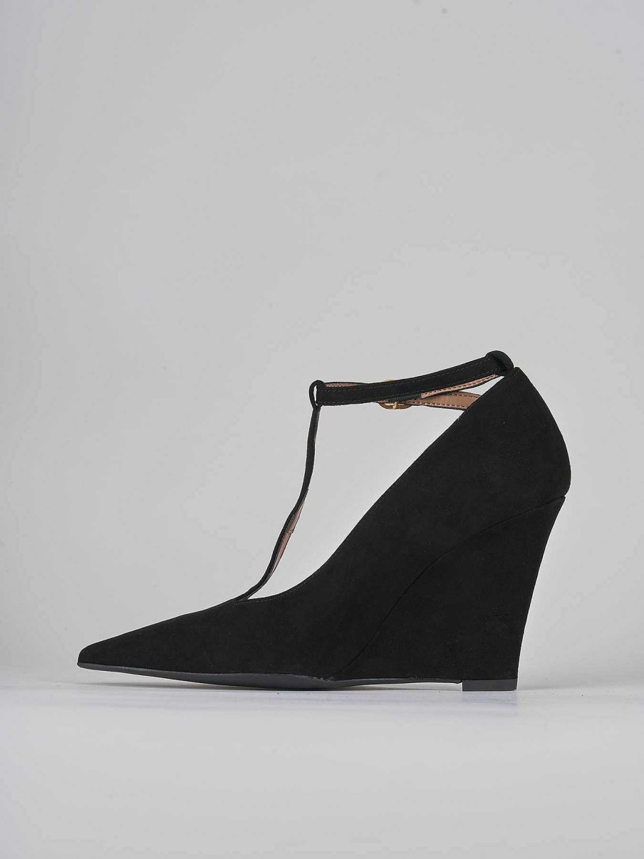 Donna Barca | Decollete Tacco 9Cm Camoscio Nero