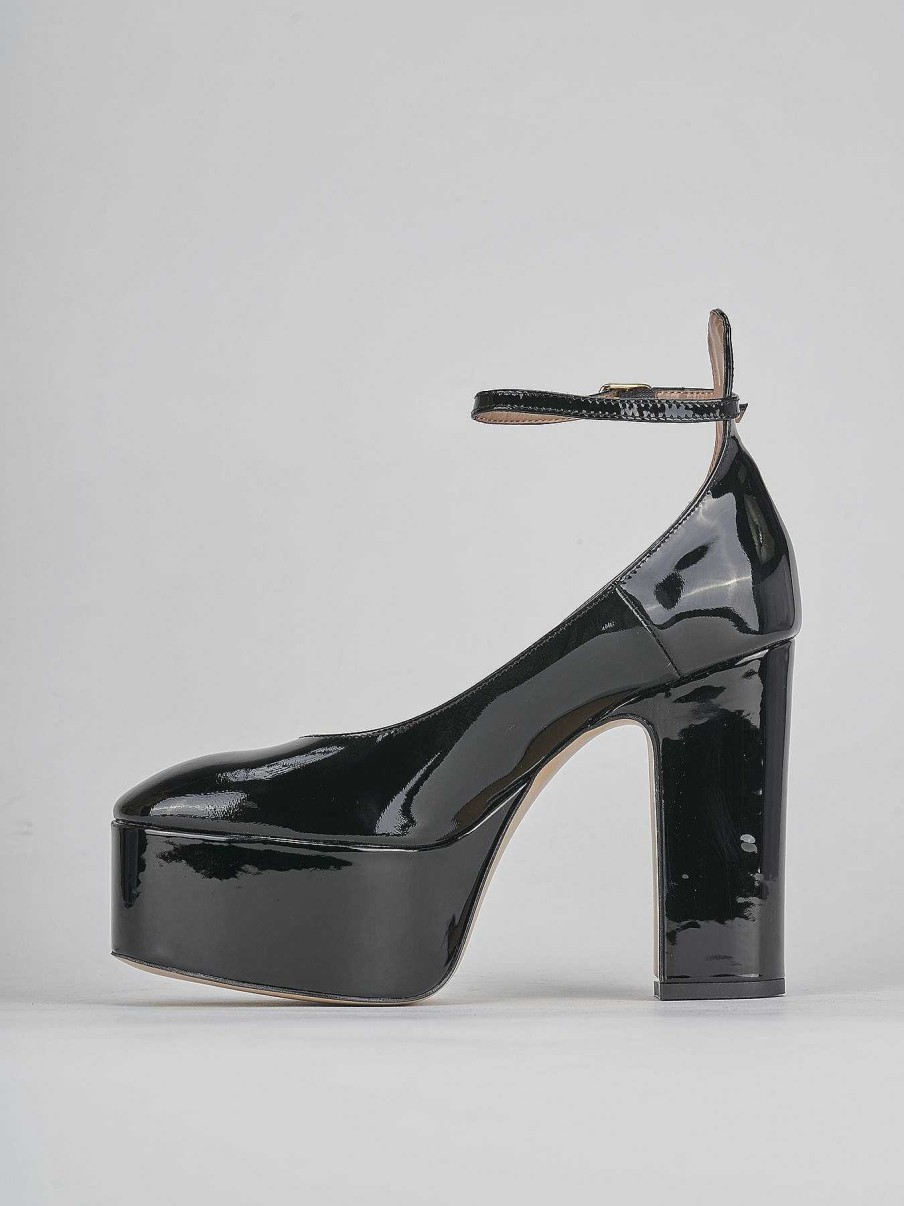 Donna Barca | Decollete Tacco 8 Cm In Vernice Nera