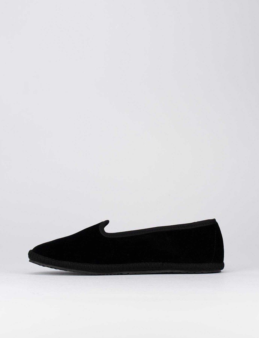 Donna Barca | Scarpe Basse Tacco 1 Cm In Velluto Nero