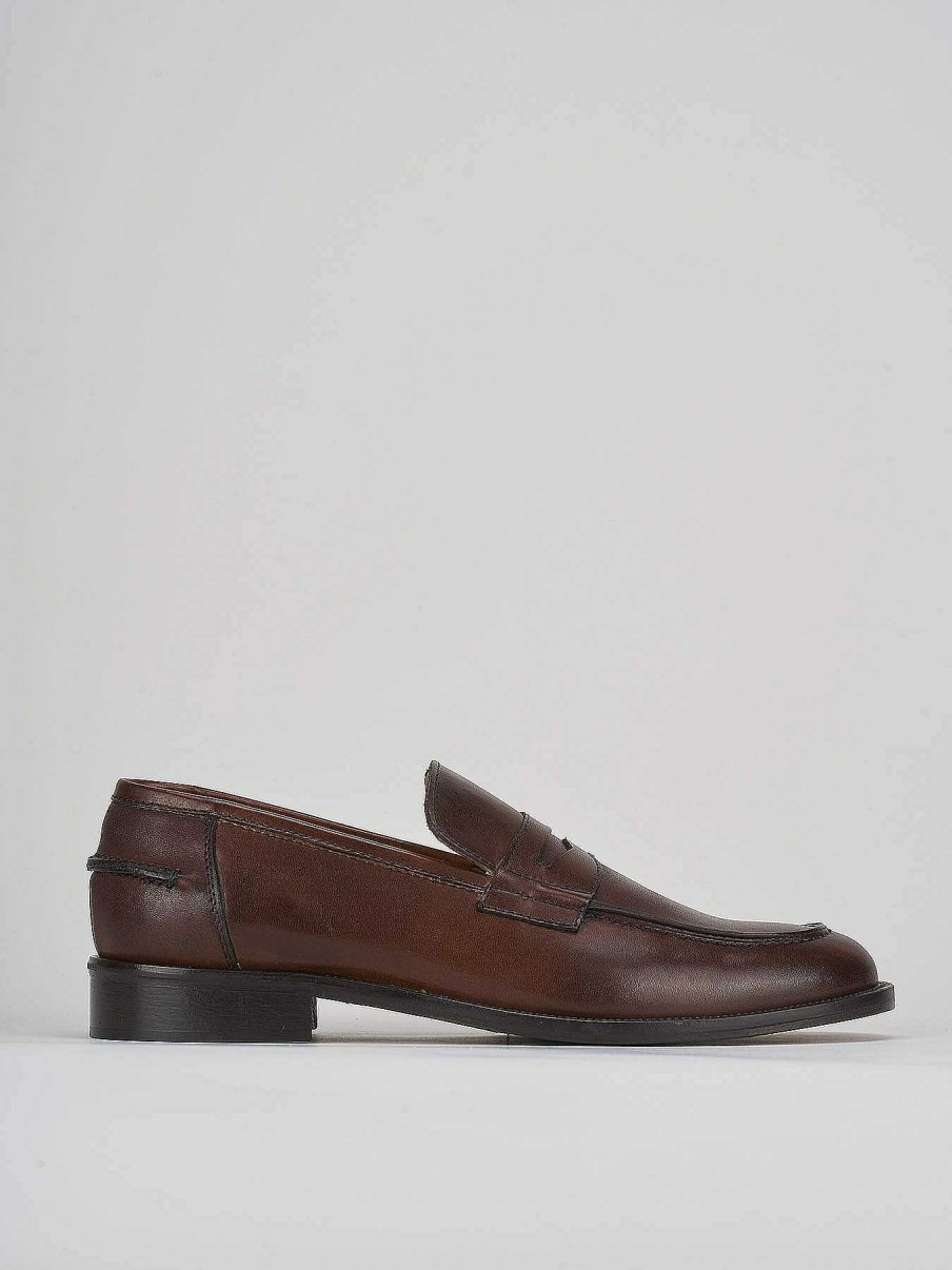 Uomo Barca | Mocassini Tacco 1 Cm In Pelle Marrone