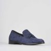 Uomo Barca | Mocassino Tacco 2 Cm In Camoscio Blu