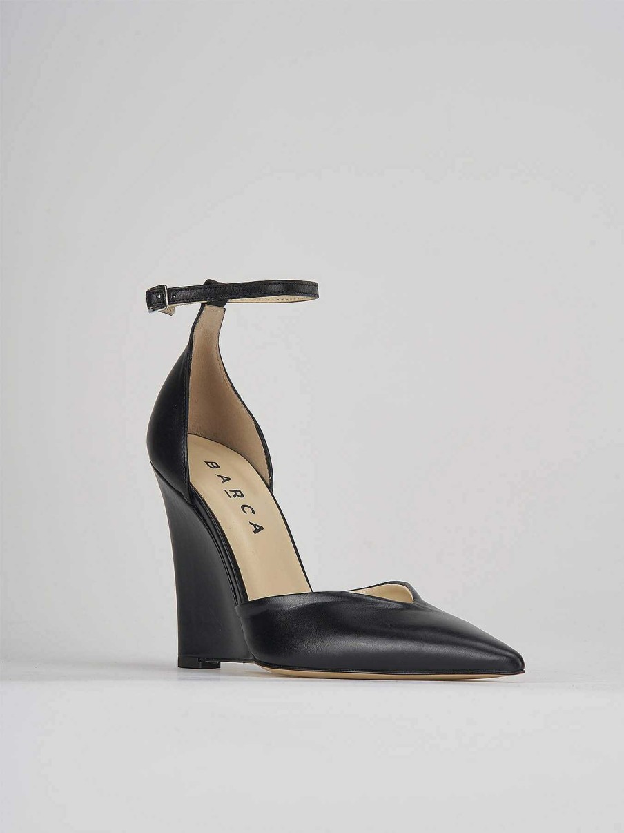 Donna Barca | Decollete Tacco 11 Cm In Pelle Nera