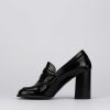 Donna Barca | Mocassini Tacco 9 Cm In Pelle Nera