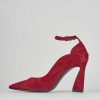 Donna Barca | Decollete Tacco 8 Cm In Camoscio Rosso