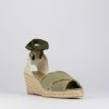 Donna Barca | Espadrillas Tacco 6 Cm Tessuto Verde