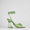 Donna Barca | Sandali Tacco Alto Tacco 8 Cm In Pelle Verde