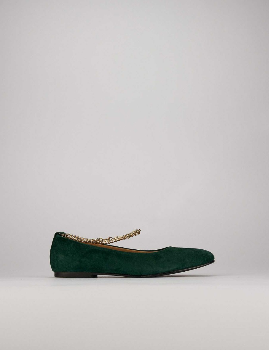 Donna Barca | Scarpe Basse Tacco 1 Cm Camoscio Verde