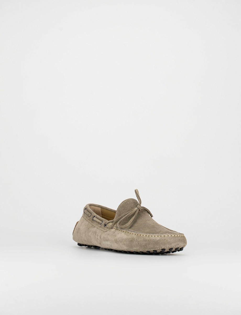 Uomo Barca | Mocassini In Camoscio Beige