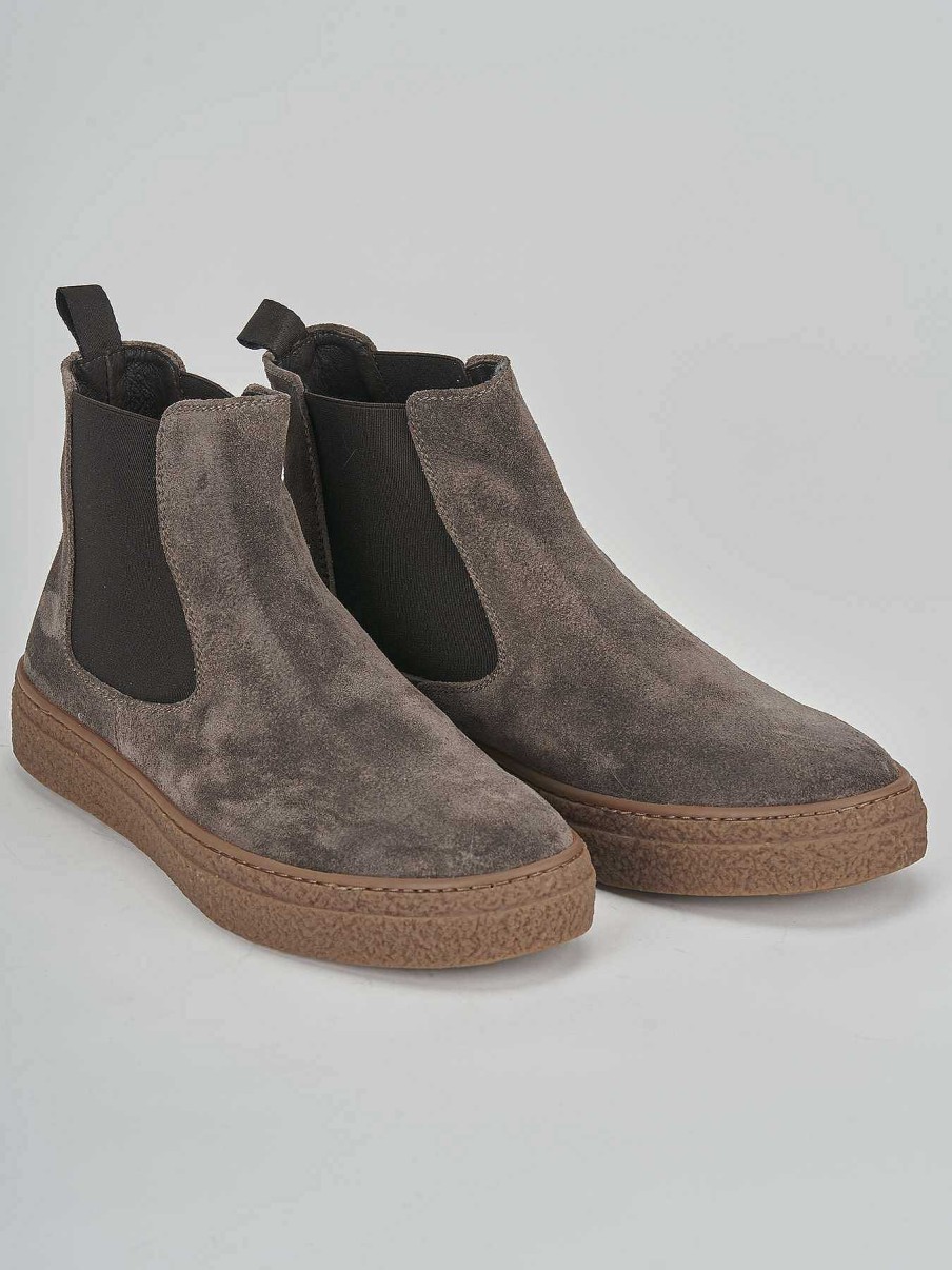 Uomo Barca | Stivaletto In Camoscio Beige