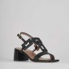 Donna Barca | Sandali Tacco Alto Tacco 5 Cm In Pelle Nera