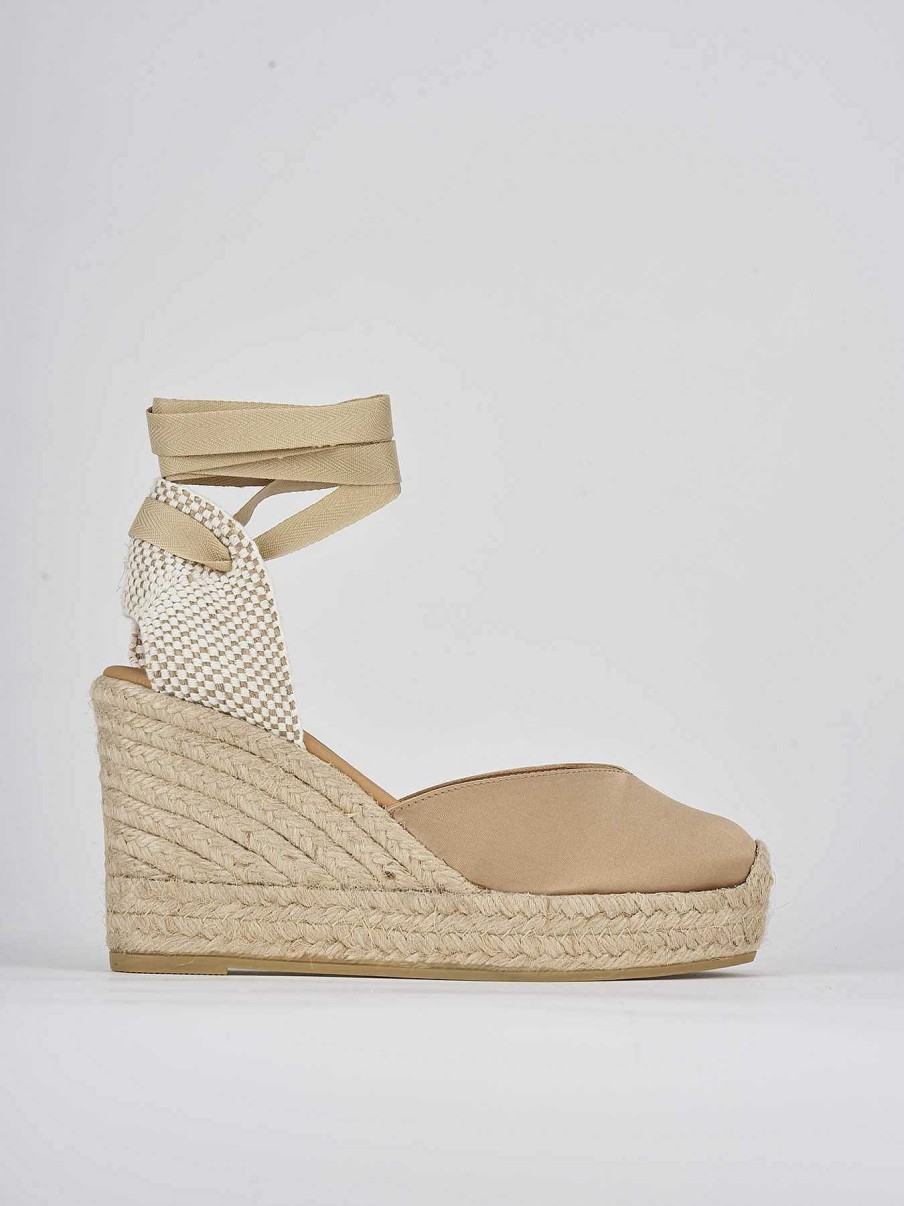 Donna Barca | Espadrillas Tacco 9 Cm Satinato Oro