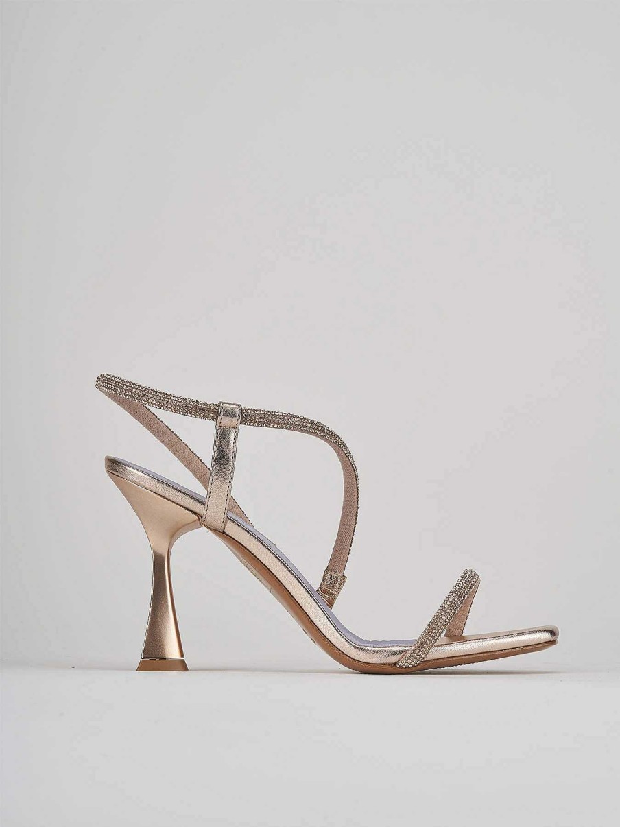 Donna Barca | Sandali Tacco Alto Tacco 9 Cm In Raso Beige