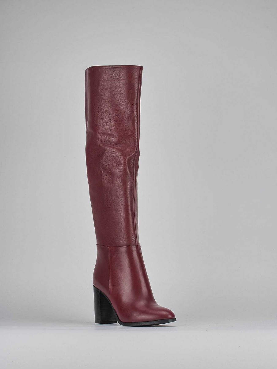 Donna Barca | Stivali Tacco 8Cm Pelle Bordo'