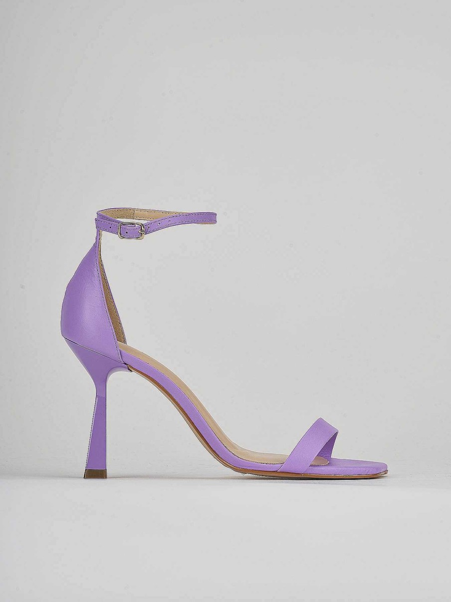 Donna Barca | Sandali Tacco Alto Tacco 9 Cm In Pelle Viola