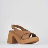 Donna Barca | Sandali Tacco Alto Tacco 7 Cm In Pelle Marrone