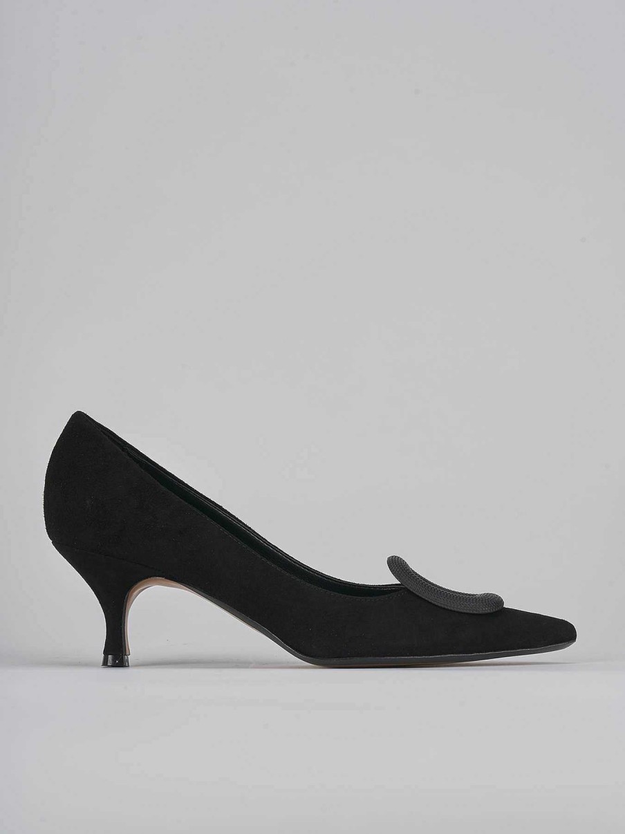 Donna Barca | Decollete Tacco 5 Cm In Camoscio Nero