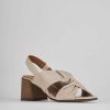 Donna Barca | Sandali Tacco Alto Tacco 5 Cm In Pelle Beige