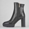 Donna Barca | Stivaletti Tacco Alto Tacco 7 Cm In Pelle Nera