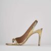 Donna Barca | Sandali Tacco Alto Tacco 9 Cm In Pelle Oro