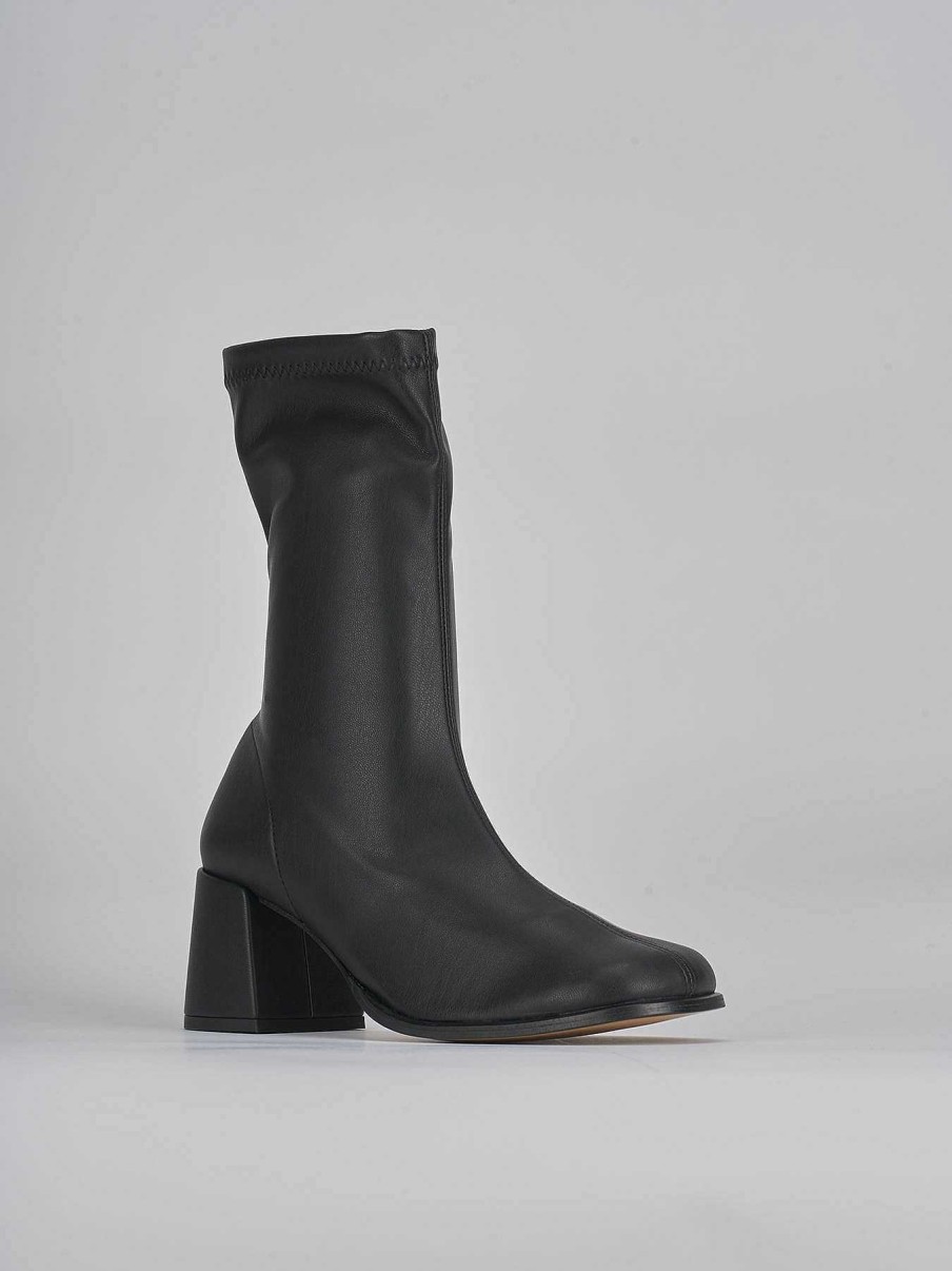 Donna Barca | Stivaletti Tacco Alto Tacco 7 Cm In Pelle Nera