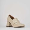 Donna Barca | Mocassini Tacco 6 Cm In Pelle Beige