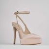 Donna Barca | Decollete Tacco 11 Cm In Raso Beige