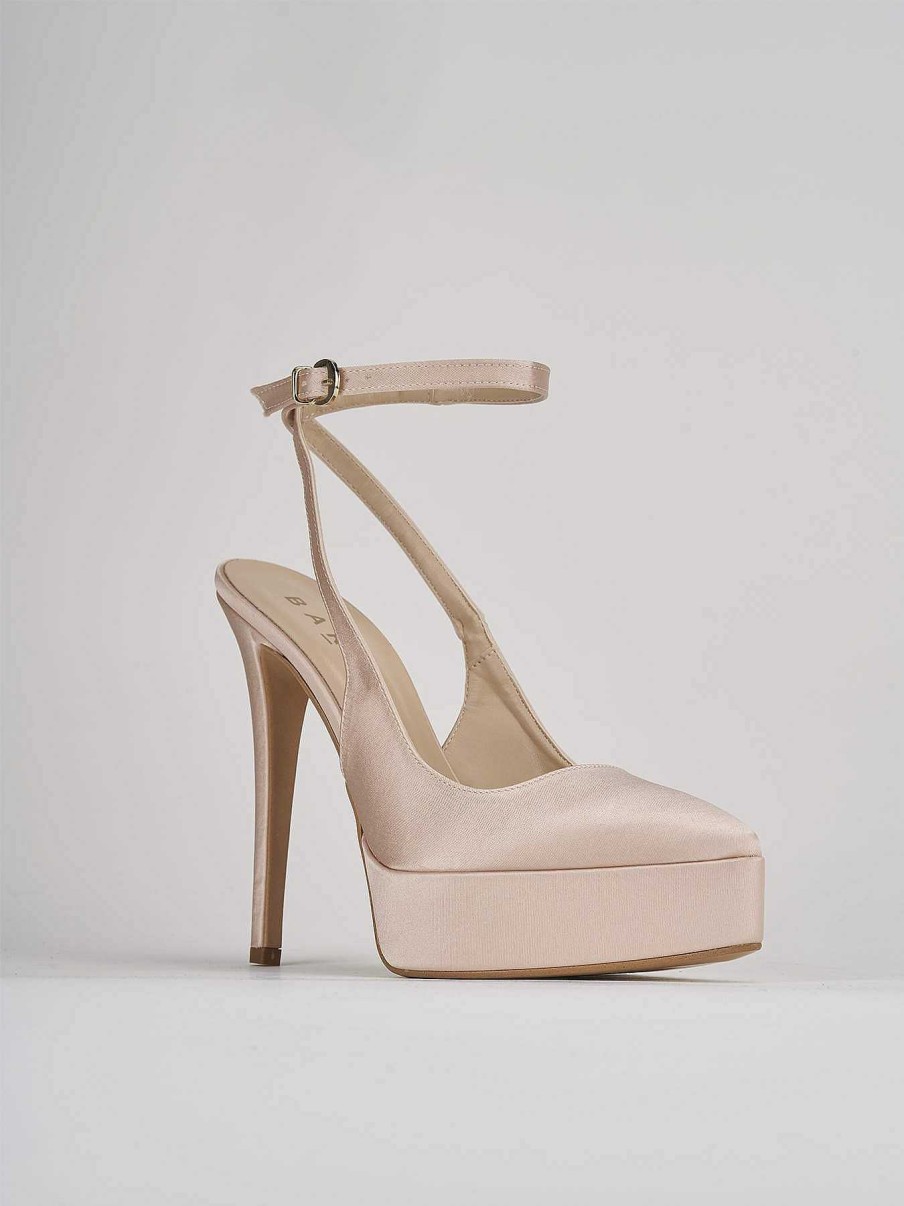 Donna Barca | Decollete Tacco 11 Cm In Raso Beige