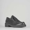 Donna Barca | Scarpe Stringate Tacco 3 Cm In Pelle Nera