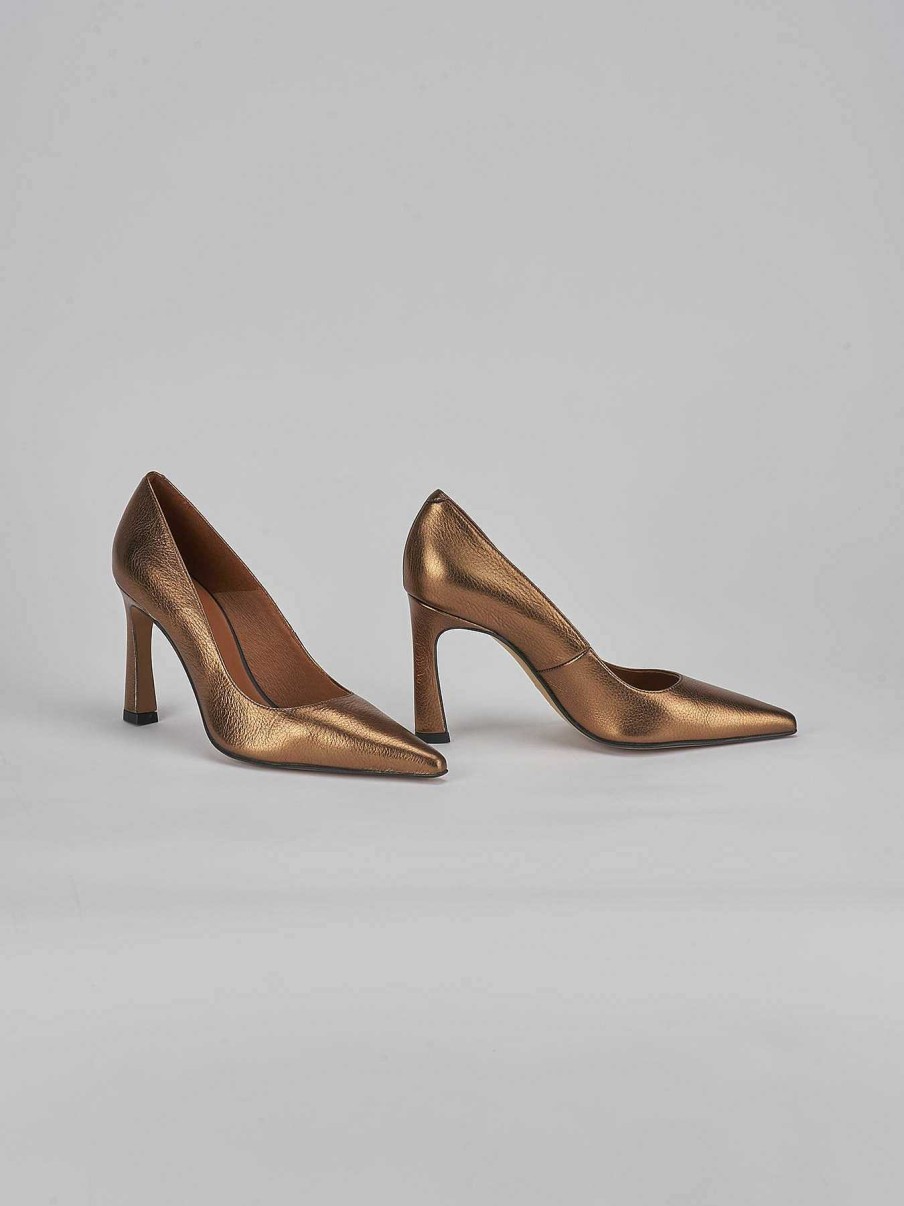 Donna Barca | Decollete Tacco 10 Cm In Pelle Color Bronzo