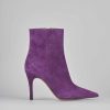 Donna Barca | Stivaletti Tacco Alto Tacco 9 Cm In Camoscio Viola