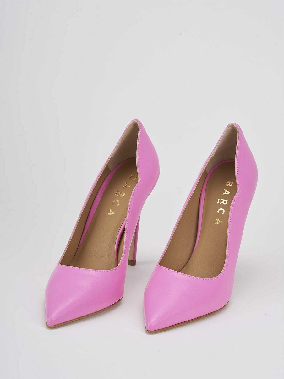 Donna Barca | Decollete Tacco 10 Cm In Pelle Rosa