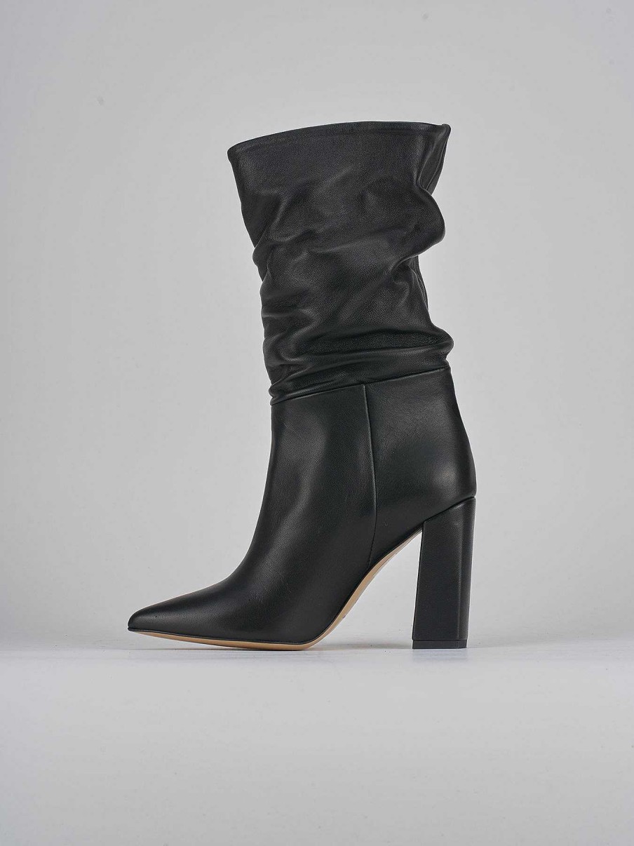 Donna Barca | Stivaletti Tacco Alto Tacco 9 Cm In Pelle Nera