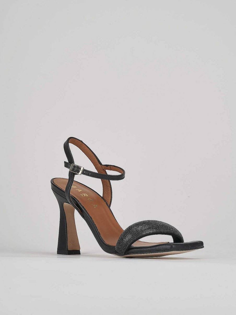 Donna Barca | Sandali Tacco Alto Tacco 9 Cm In Pelle Nera