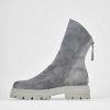 Donna Barca | Stivaletti Tacco Basso Tacco 2 Cm In Camoscio Grigio