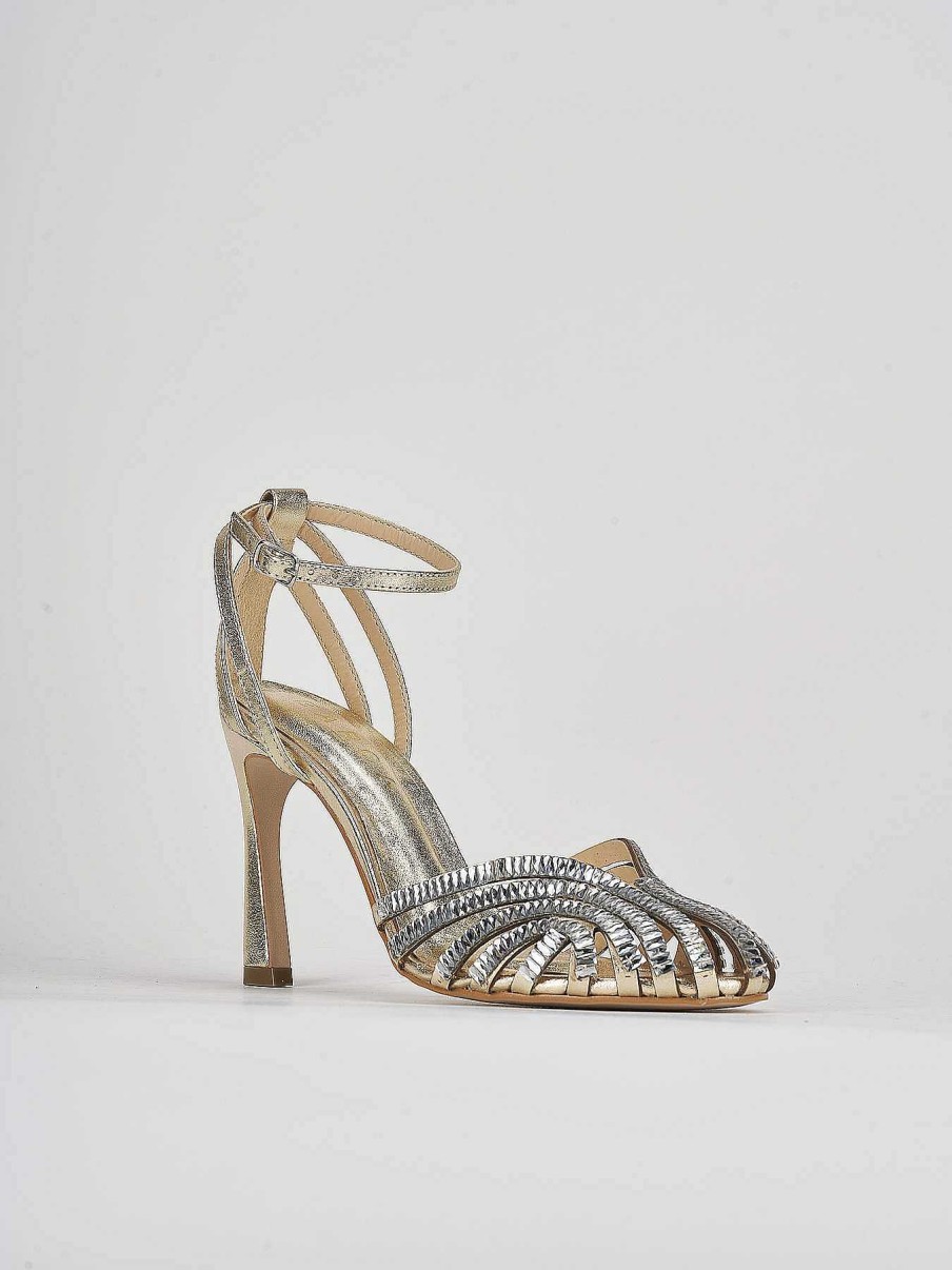 Donna Barca | Sandali Tacco Alto Tacco 9 Cm In Pelle Oro