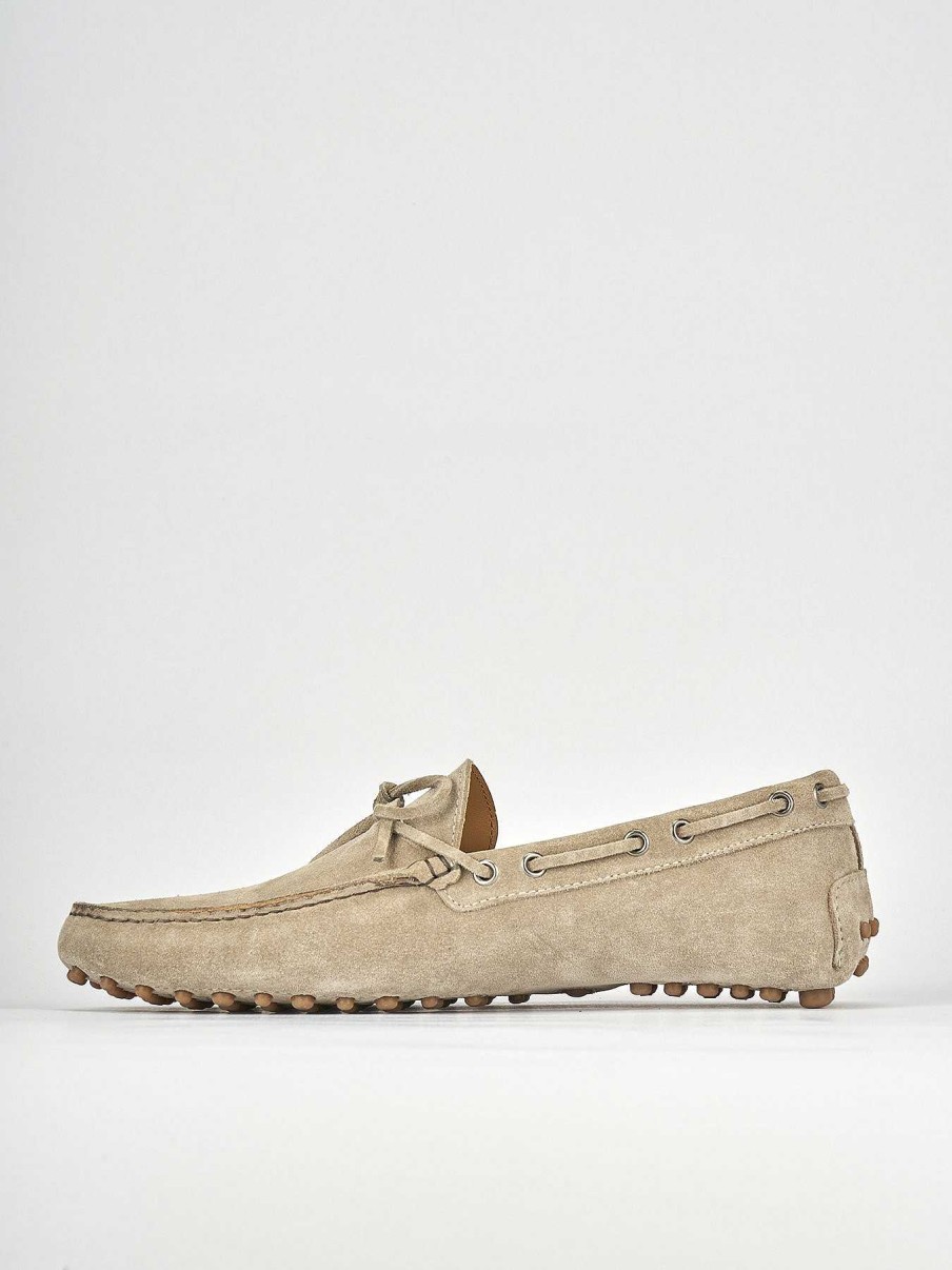 Uomo Barca | Mocassini In Camoscio Beige