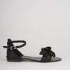 Donna Barca | Sandali Tacco Basso Tacco 1 Cm In Pelle Nera