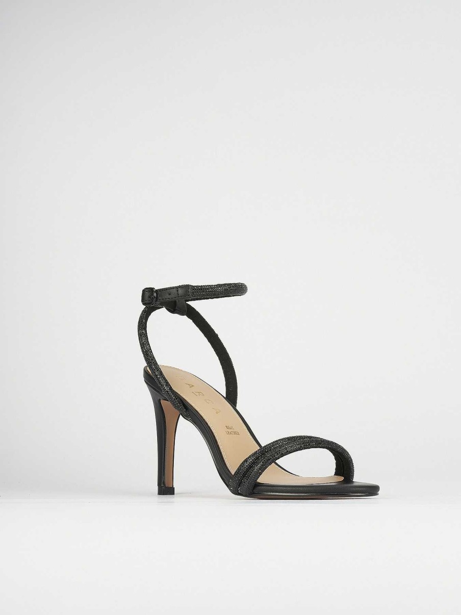 Donna Barca | Sandali Tacco Alto Tacco 9 Cm In Pelle Nera