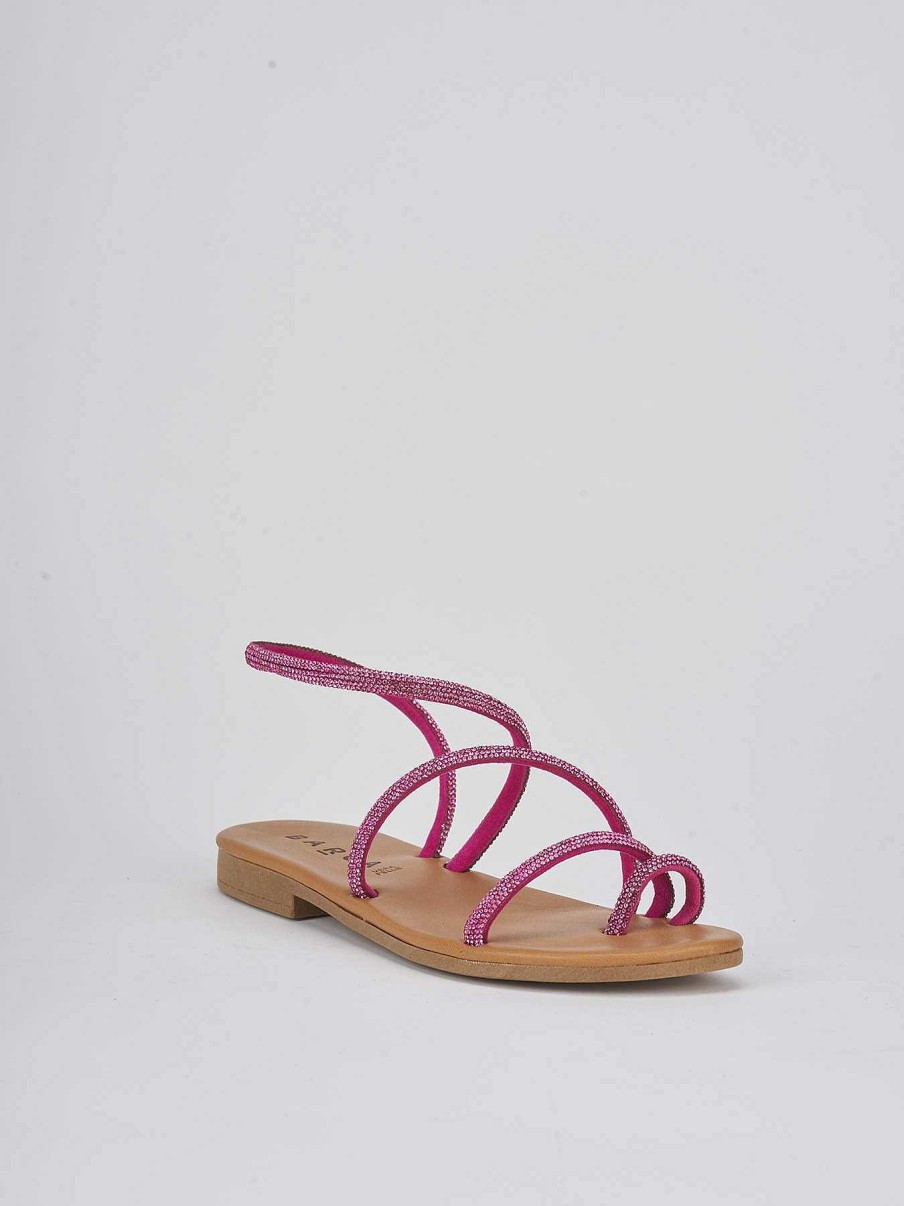 Donna Barca | Sandali Tacco Basso Tacco 1 Cm In Pelle Rosa