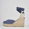 Donna Barca | Espadrillas Tacco 9 Cm In Tessuto Jeans