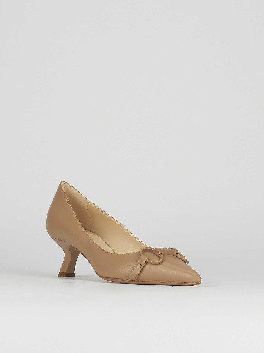 Donna Barca | Decollete Tacco 5 Cm In Pelle Beige