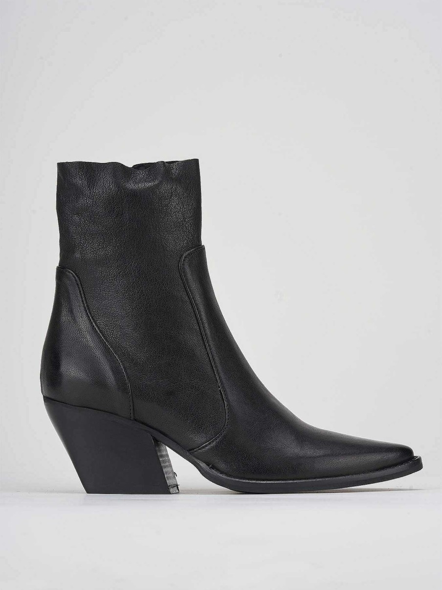 Donna Barca | Stivaletti Tacco Alto Tacco 7 Cm In Pelle Nera