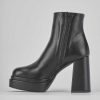 Donna Barca | Stivaletti Tacco Alto Tacco 8 Cm In Pelle Nera