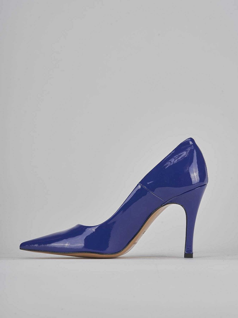 Donna Barca | Decollete Tacco 9 Cm In Vernice Blu