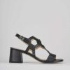 Donna Barca | Sandali Tacco Alto Tacco 5 Cm In Pelle Nera