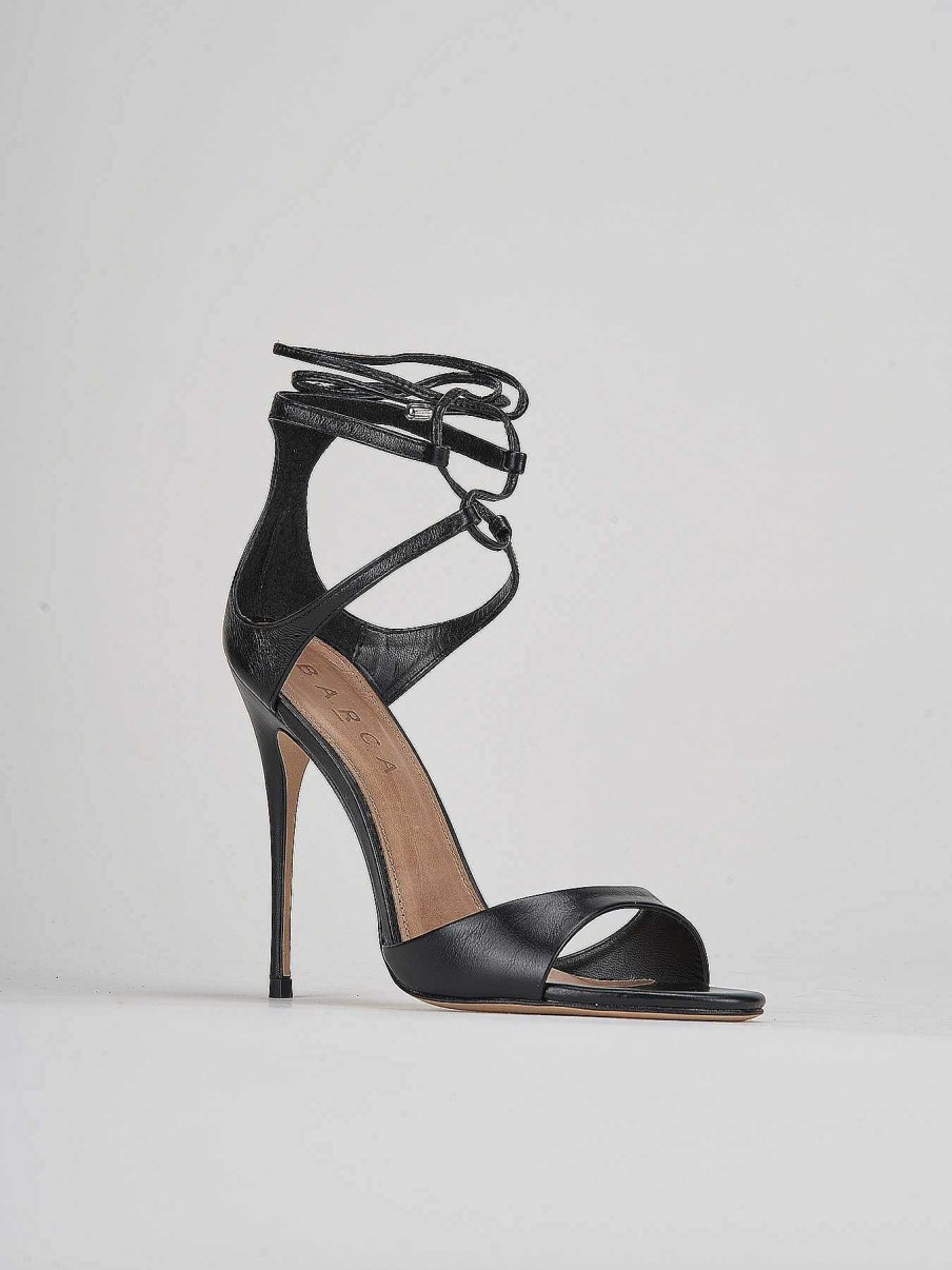 Donna Barca | Sandali Tacco Alto Tacco 11 Cm In Pelle Nera